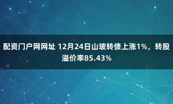 配资门户网网址 12月24日山玻转债上涨1%，转股溢价率85.43%